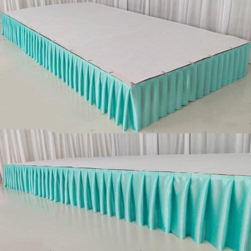 Baby shower table skirt wedding party banquet stage ice silk chiffon table skirt for table cloth table skirting for birthday