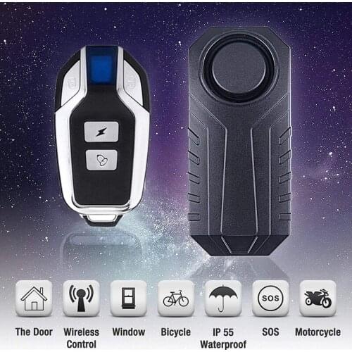 Remote Control Bike Alarm Waterproof Motorcycle Electric Bicycle Security 113dB Anti Lost Remind Vibration Warning Alarm Sensor