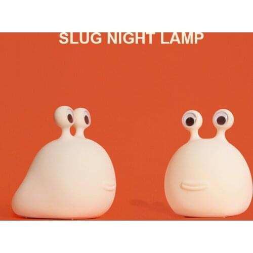 Lovely SLUG NIGHT LAMP LED table light desk lamp silicon gel soft table lamp built-in battery USB touch desk light night light
