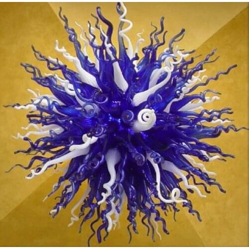 Hand Blown Glass Nordic Chandelier Custom White Blue Color LED Pendant Lamps Hanging Bedroom Kitchen Modern Personality Light