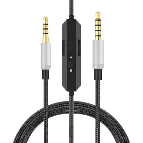 Replacement Braided Cable Extension Cord With Volume Control Inline Mute Function For Logitech Astro A10 A30 A40 TR A50 Headsets