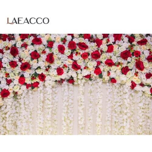 Wedding Stage Backdrops For Photography Blossom Rose Flowers Wall Stage Party Portrait Photo Background Photocall Photo Studio