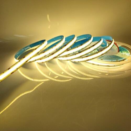 COB CCT LED Light Strip 576LEDs High Density Flexible FOB COB 10mm Led Lights RA90 CCT White 3000K-6500K Linear Dimmable DC12V