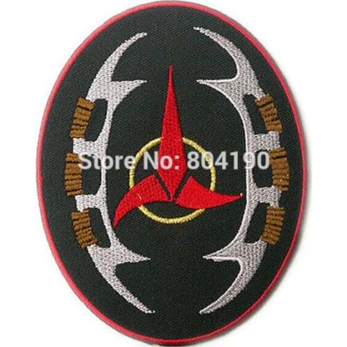 4.5" Klingon Bat leth Tournament Competitor Iron On Patch Tshirt TRANSFER MOTIF APPLIQUE Rock Punk Badge