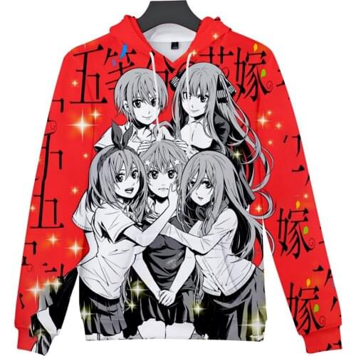 3D Anime The Quintessential Quintuplets Hoodies Women Sweatshirts Men/women Casual Hip Hop Girls Red Pullover Y2K F Kids Clothes