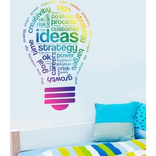 Creative Ideas Wall Stickers Colorful Bulb Patterns home decor Company Team Sticker Kids Bedroom Study Room Work Decoration