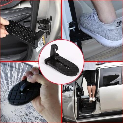 Universal Car Door Step Pedal Foldable Auto Rooftop Luggage Ladder Hooked Foot Pegs Doorstep Safety Hammer Door Step Accessorie