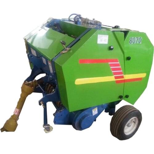Tractor mounted PTO mini round hay straw baler machine strapping machines winding