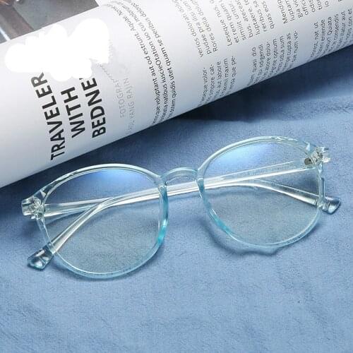 2020 Plastic Women Round Fashion Eyeglasses Vintage Anti-blue Light Computer Glasses Frame Transparent Clear Eyewear