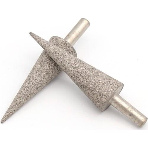 1PCS 100 Grit Diamond Brazed Grinding Head Needle 6mm Shank Bits Burrs Metal Stone Jade Engraving Carving Tools Tip Needle