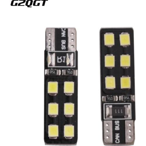 10pcs led t10 W5W CANBUS T10 LED 12SMD 2835 Led Error Free 12V Car Light Source Wedge Led Rear Lamp Parking Light Bulb