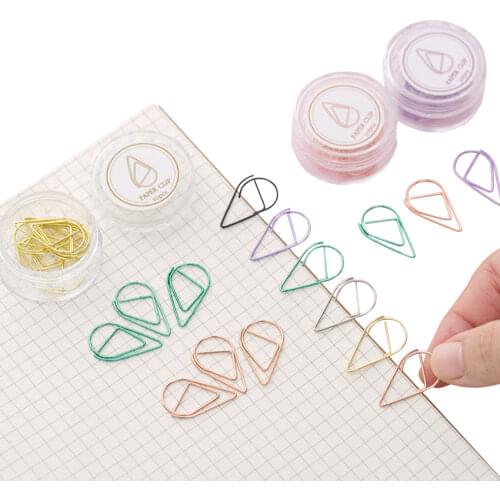 10pcs/box Kawaii Water Drop Shape Clip bookmark stationery bookmarks book holder school supplies