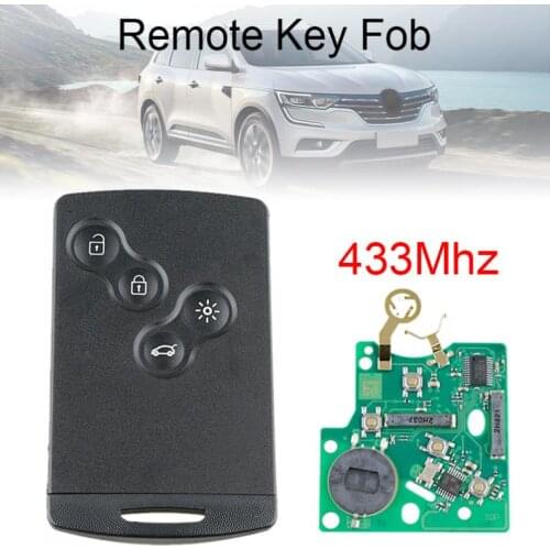 433Mhz 4 Buttons Remote Car Key Card Fob with PCF7952 Chip Fit for Renault Megane Scenic Laguna Koleos Clio Uncut Blade