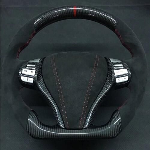For Nissan TEANA ALTIMA 2014-2020 YeederCar Cuatomized Trim Real Carbon Fiber Sports Steering Wheel Alcantara Leather