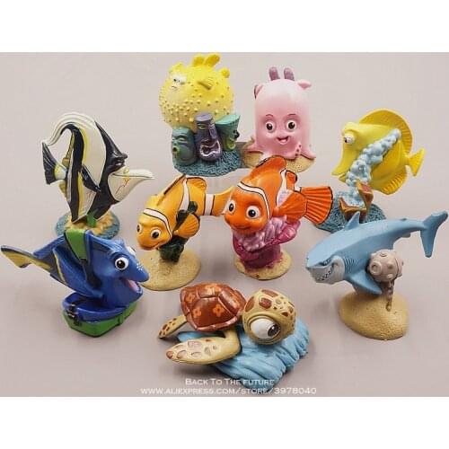 Disney Finding Nemo Dory 4-7cm 9pcs/set mini PVC Action Figure Posture Model Anime Collection Figurine Toys model for children