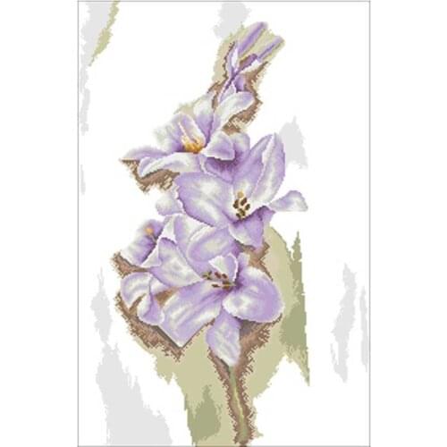 Purple flowers patterns Counted Cross Stitch 11CT 14CT 18CT DIY Chinese Cross Stitch Kits Embroidery Needlework Sets