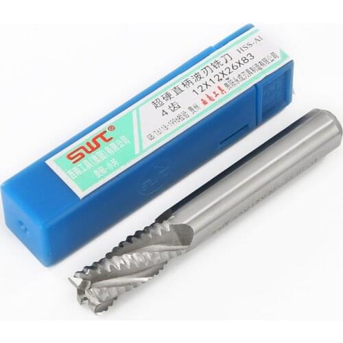 1PCS 4flute M2AI Dia 6/8/10/12/14/16/18/20/22/25/28/30/32mm end wave edge milling cutter Roughing cutter CNC high speed steel