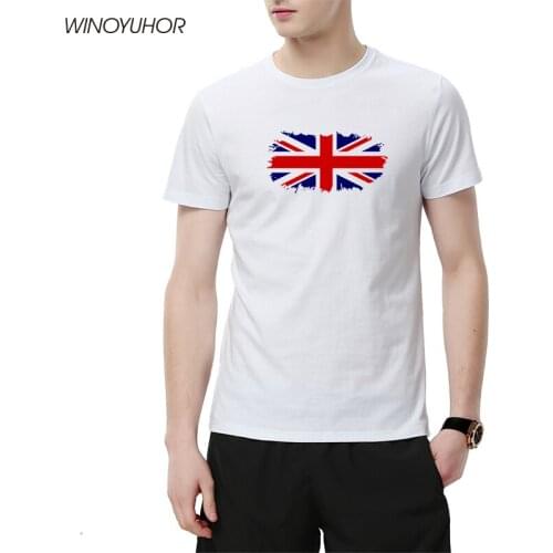 100% Cotton T-Shirts Mens Basic Tops Tees Britain Flag England British Union T Shirt New Summer Short Sleeve Clothing Homme