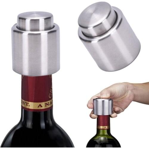 Stainless Steel Pressing Design Sealed Bar Red Wine Bottle Stopper Plug Vacuum Cap Sealer For Restaurants Bars Hotels