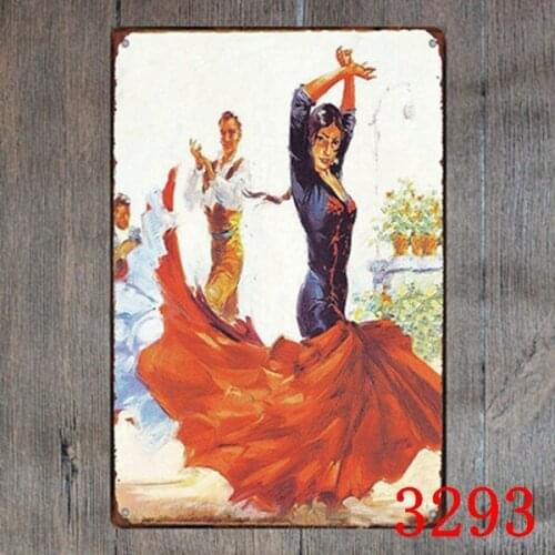 Spanish girl metal Tin Sign 20*30 cm sticker Decor Bar Pub Home Vintage Retro Poster comic sticker