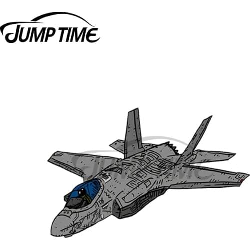 JumpTime 13 x 4.6cm For F35 Fighter Jet Military Aircraft Decals Scratch-Proof Vinyl Car Accessories Trunk Waterproof Decoration