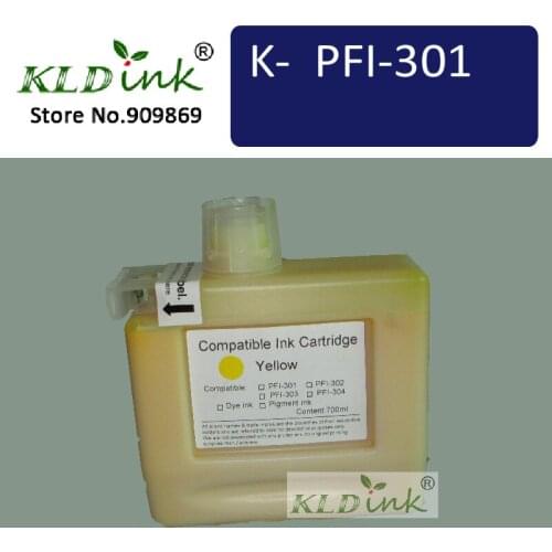 KLDINK - PFI-301Y Yellow Ink Cartridge ( PFI301 1489B001 Ink) for imagePROGRAF ipf9000 printer