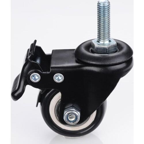 Myhomera 4Pcs Furniture Caster Heavy Duty 200kg 1.5 inch 40mm 360 Rotatable Screw Swivel Castor Wheels Trolley Rubber Protective