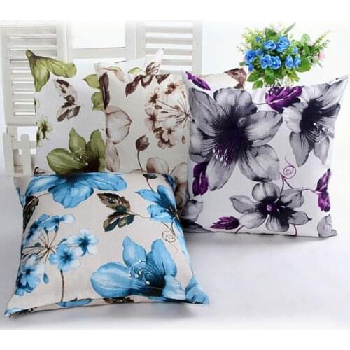 Creative Pillow Cover Flowers Pattern Sofa Bed Home Decor Pillow Case Cushion Cover Car Pillow Cover Home Sofa Pillowcase Decor