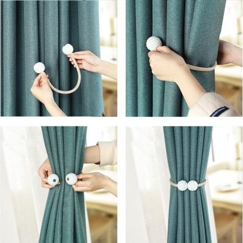 1x pearl new magnetic hanging ball curtain clip curtain pearl tie rope strap buckle hanging ball buckle strap curtain accessorie