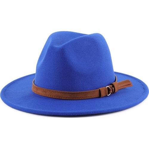 Top Hats For Men Women 2021 Autumn Winter New Fashion European And American Black Woolen Jazz Fedoras Brim Felt Hat