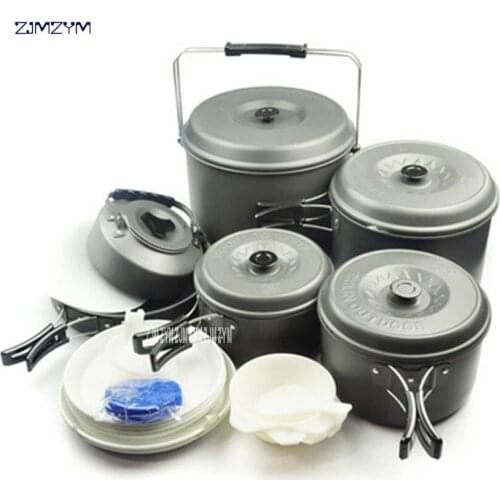 12 Person Travel Pots Set Large Capacity Lightweight Camping Pots Bowls Outdoor Cookware Tableware Family Set pot BL200-C10 1pc