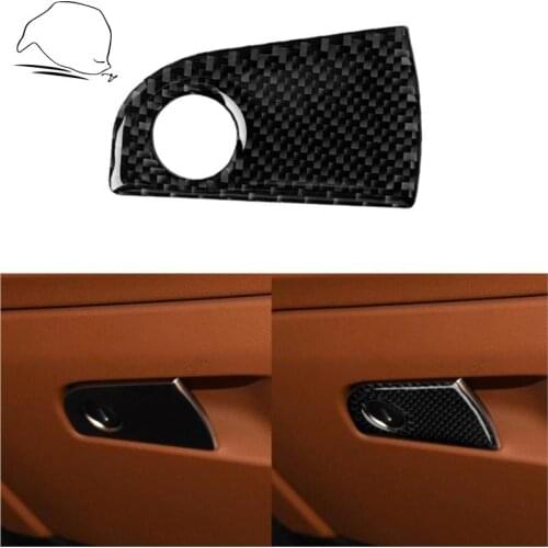 For Alfa Romeo Giulia Stelvio 2017-2019 Carbon Fiber Co-Pilot Storage Handle Cover Box Button Trim Sticker Decor Car Styling