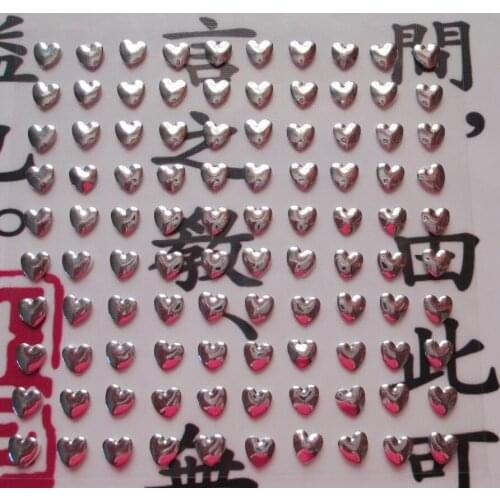 SALE NOW 10sheets 6mm 100pcs/sheet Metal Heart Sticker Silver Color Paper Crafts Scrapbooking Wedding Invitation Cards Album DIY