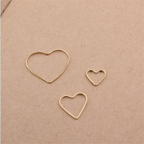 Mini Order 10pcs Lovely Heart Charms Gold Tone Hollow Out Zinc Alloy Jewelry DIY Floating Pendant Charms Fit Earring Necklace