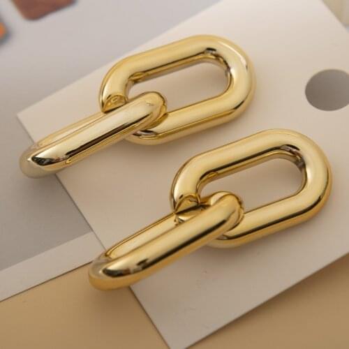 2020 new bright gold exaggerated metal chain drop earrings womens retro punk small big chain earrings retro jewelry