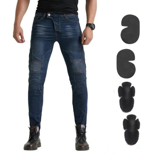2020 New Blue motorcycle riding jeans models fall pants protective black pants green moto Jeans protective gear men WF-118-1
