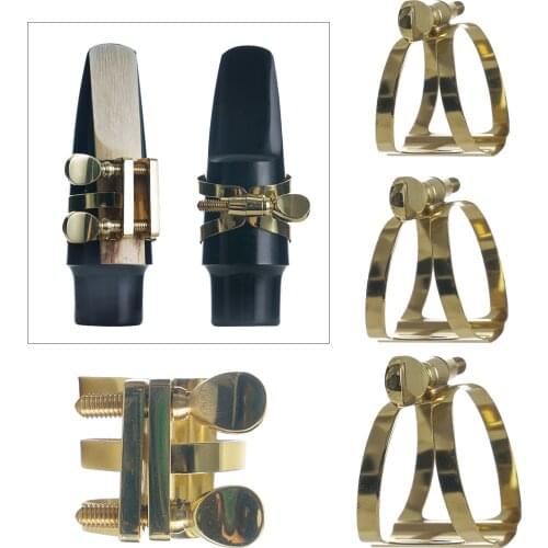 New Alto/ Tenor/ Soprano Saxophone Mouthpiece Ligature Professional Alto Saxophone Sax Mouthpiece Ligature Metal Clip Fastener