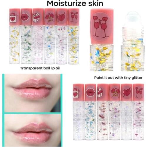 NEW Transparent Colorless Lip Gloss Fashion Fruit Flavour Sequins Moisturizing Lip Plumper Balm Gloss Random Color TSLM1