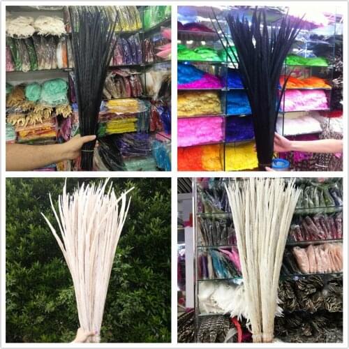 Wholesale 50-500pcs White/Black Natural Pheasant Feather 24-40inches/60-100cm Wedding Decoration Party Supplies Feathers