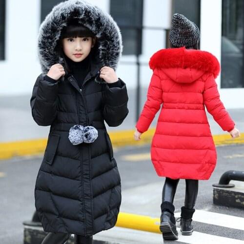 Childrens Clothes Girls Cotton Long Style Thick Winter New Childrens Clothing Girls Coat
