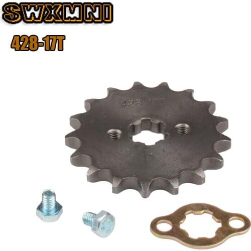 Front Engine 428# 17T Teeth 17mm 20mm Chain Sprocket With Retainer Plate Locker for Dirt Pit Bike ATV Quad Go Kart Moped Buggy