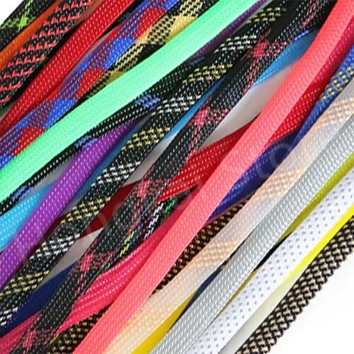 Ø10mm PET Braided Sleeve Tube Three Weave Encryption Wire Protection Sleeve -60℃~125℃ Good Flexibility All Color