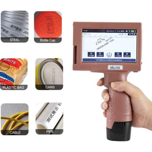 25.4mm Portable Inkjet Printer Handheld Ink Jet Printer Machine Logo Printer for batch code serial number label barcode QR code