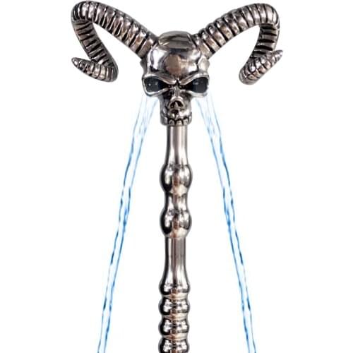 Hollow Skull Head Water Flowing Stainless Steel Penis Plug Stick Catheter Urethral Sound Dilators for Men Enhancement 140mm