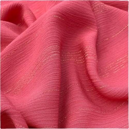 Width 59" Solid Color Fashion Simple Gold Pleated Rayon Fabric By The Half Yard For Dress Shirt Material