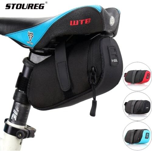 Cycling Mountain Bike Bags Bicycle Saddle Bag Cycling Back Seat Bags, Bike Cycling Tail Pouch Bags Black Blue Red