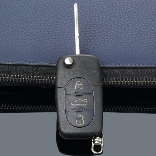 Yetaha 3 Buttons Folding Flip Remote Car Key Case Shell Auto Replacement Fob Car Key Cover For Audi A2 A3 A4 A6 A8 TT Car-covers