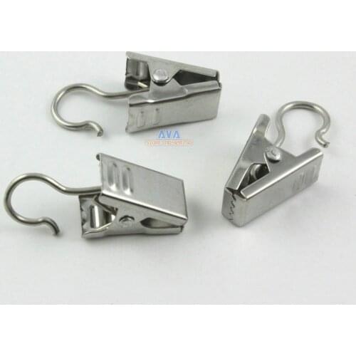 50 Pieces 32x9.5mm Stainless Steel Hook Clips for Curtain Drapery