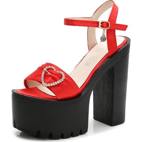 2018 Summer Women High Heel Platform Sandals Diamond Sandal Ladies Peep Toe Stiletto Shoes Fashion Silver Gold