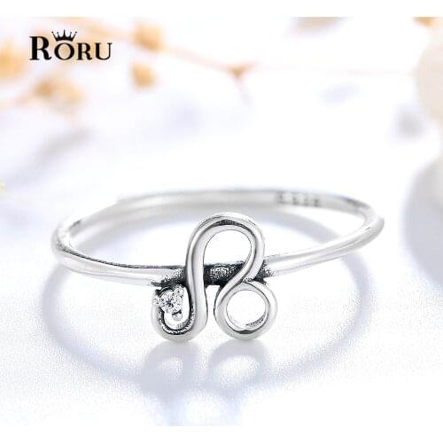 Women 12 Star Signs 925 Finger Rings Leo Twelve Constellation Gift To Girlfriend Friends Vintage Jewelry Letter Ring 2021 Trendy